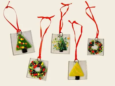 Make you Own Fused Glass Christmas Tree Decorations