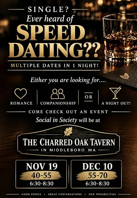40-55 Speed dating The charred oak