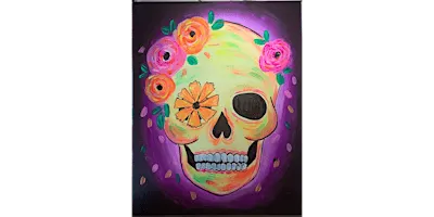BlackLight Festive Calavera - Paint and Sip in Orange County | Classpop!™