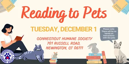 Reading to Pets Newington - Tuesday, December 1