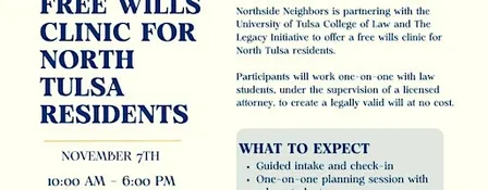 Free Wills Clinic for North Tulsa Residents