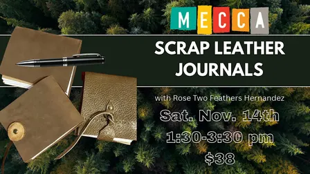 Scrap Leather Journals with Rose Two Feathers Hernandez
