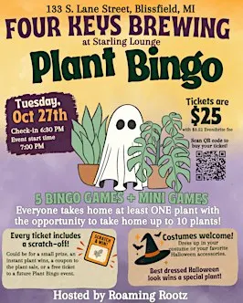 Plant Bingo at Four Keys Brewing in Blissfield, MI