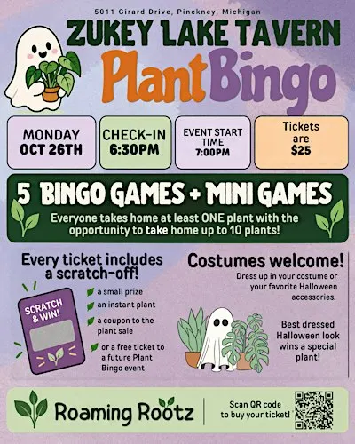Plant Bingo at Zukey Lake Tavern