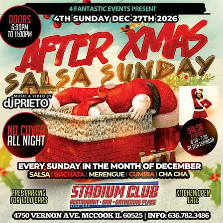 AFTER XMAS SALSA SUNDAY @ STADIUM CLUB