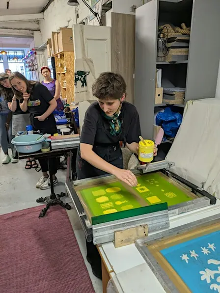 Screen print Taster workshop, Small changes X DPC