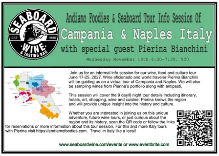 Campania & Naples Wine Tour Info & Tasting!