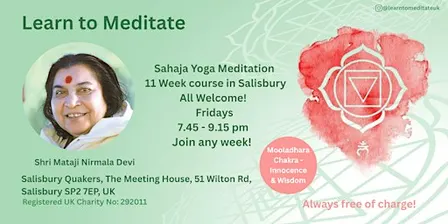 Learn to Meditate in Salisbury - Free 11 week course - Mooladhara Chakra