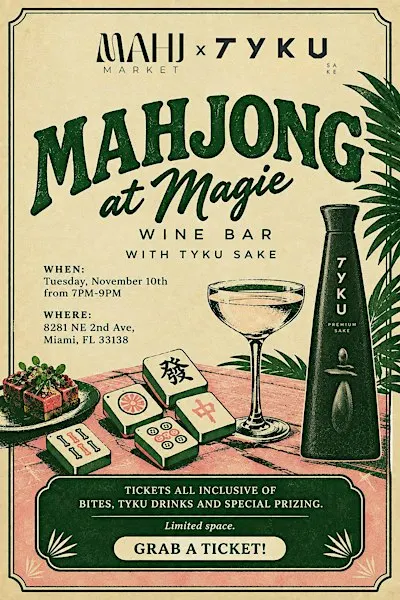 Mahjong at Magie Wine Bar Presented by TYKU Sake