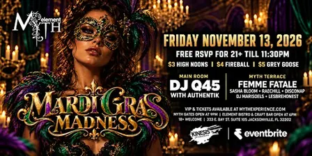 Myth Nightclub Presents: Ignite Fridays - Mardi Gras Madness | 11.13.26