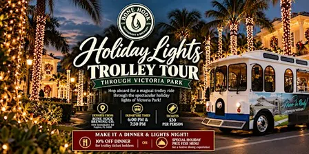 Holiday Lights Trolley Tour Through Victoria Park