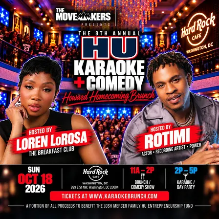 Rotimi & Loren LoRosa host the HU Homecoming Karaoke + Comedy Brunch
