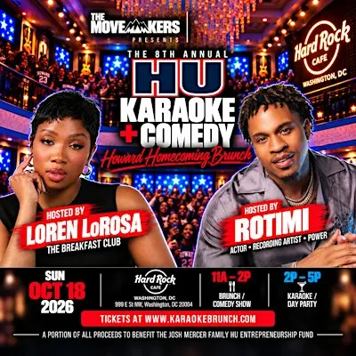 Rotimi & Loren LoRosa host the HU Homecoming Karaoke + Comedy Brunch