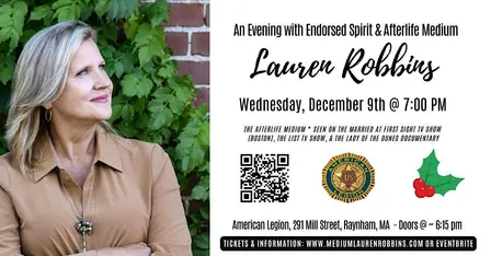 Raynham, MA -Spirit & Afterlife Medium Event with Lauren Robbins Seen on TV