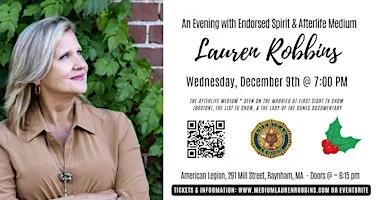 Raynham, MA -Spirit & Afterlife Medium Event with Lauren Robbins Seen on TV