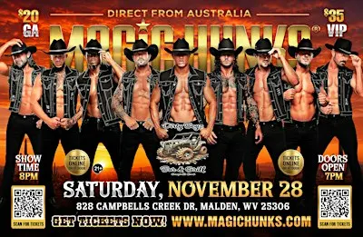 MAGIC HUNKS -AUSTRALIA -TAKEOVER-CHARLESTON,WV!