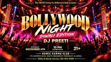 Bollywood Diwali Night Party @ Komic Karma Club, North Brunswick