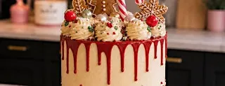 Christmas Cake-  Stapeln, Einstreichen, dekorieren