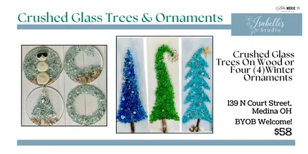 Crushed Glass Winter Trees or Ornaments