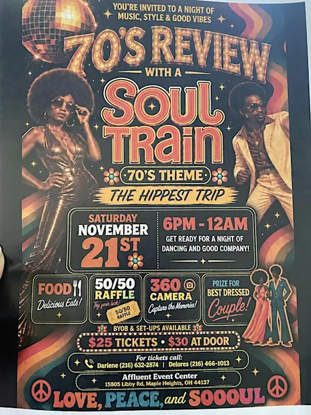 70's Review with a Soul Train 70's theme The Hippest Trip