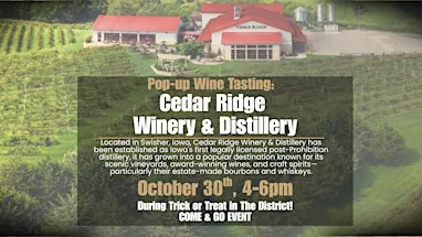Pop-Up Tasting: Cedar Ridge Winery