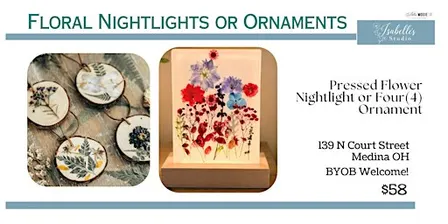 Pressed Flower Nightlights or Ornaments in Resin