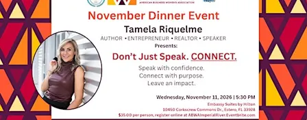 ABWA Imperial River November 11 Dinner Event