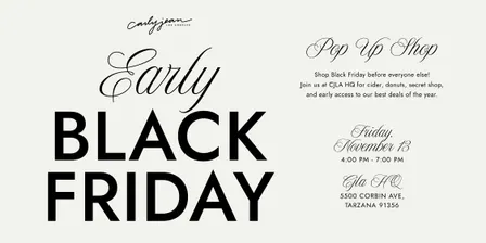 Early Black Friday Pop Up Shop!
