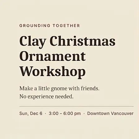 Clay Christmas Ornament Workshop | Grounding Together