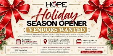 Hope Health & Wellness Season Opener - VENDORS WANTED