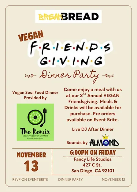 Break Bread SD: Vegan Friendsgiving