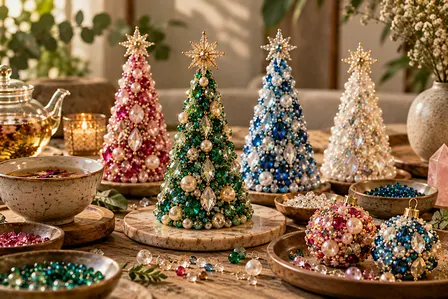 A Little Holiday Sparkle: Tea & Jeweled Tree Making
