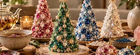 A Little Holiday Sparkle: Tea & Jeweled Tree Making