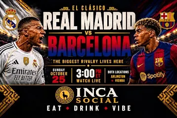 El Classico Watch Party: Barcelona vs Real Madrid | Inca Social VA
