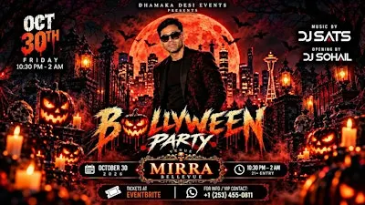 BOLLYWEEN PARTY — DJ SATS & GUEST | MIRRA | OCT 30