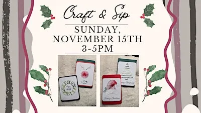 Craft & Sip- Embroidered Holiday Cards