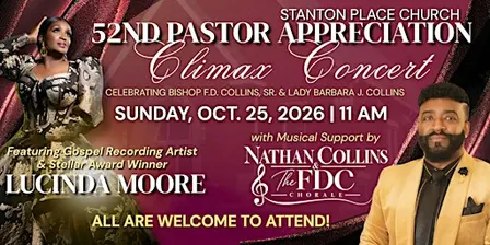 52nd Pastoral Anniversary Concert featuring Lucinda Moore