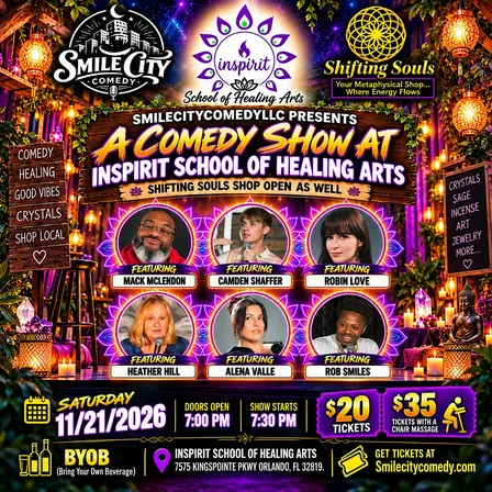 Smile City Comedy Show & massages at Inspirit