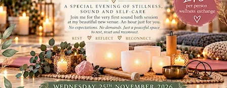 A Space to Simply Be. New Venue Launch - Sound Bath-Crystal Rose Wellbeing