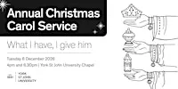 York St John University Christmas Carol Service 2026