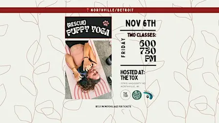 Rescue Puppy Pilates at The Tox - Northville (7:30PM)