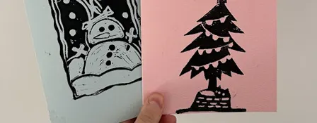 Christmas Card Lino Printing