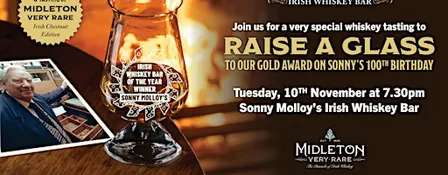 Raise a Glass to Our Gold Award on Sonny's 100th Birthday