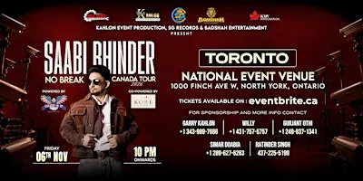 Toronto | Saabi Bhinder Live | Diwali Celebration - No Break Tour 2026
