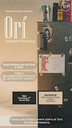 Screening Premiere of "Orí" written by Audrey Adewunmi Adeoti