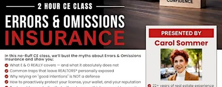 2 Hour CE - Error & Omissions Insurance - LUNCH INCLUDED