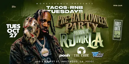 TACOS & R&B PERFORMING LIVE @RJMRLA PRE HALLOWEEN PARTY