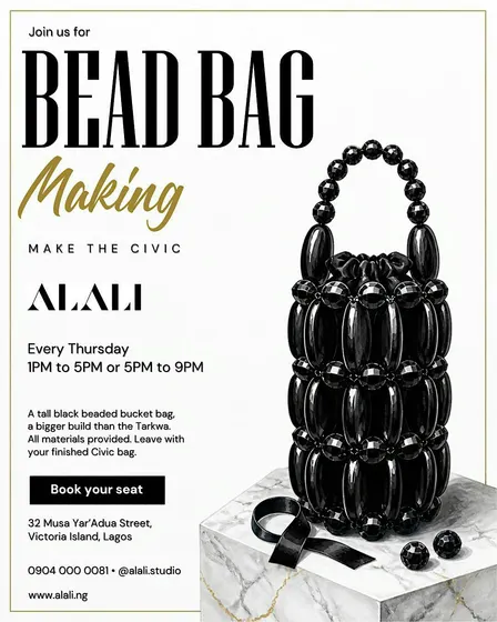 Bead Bag Making: The Civic at Alali Studio, Victoria Island