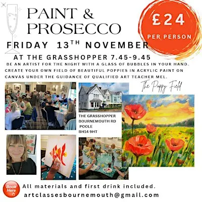 Paint & Prosecco in November with Art Classes Bournemouth