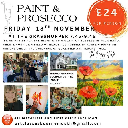 Paint & Prosecco  in November with Art Classes Bournemouth